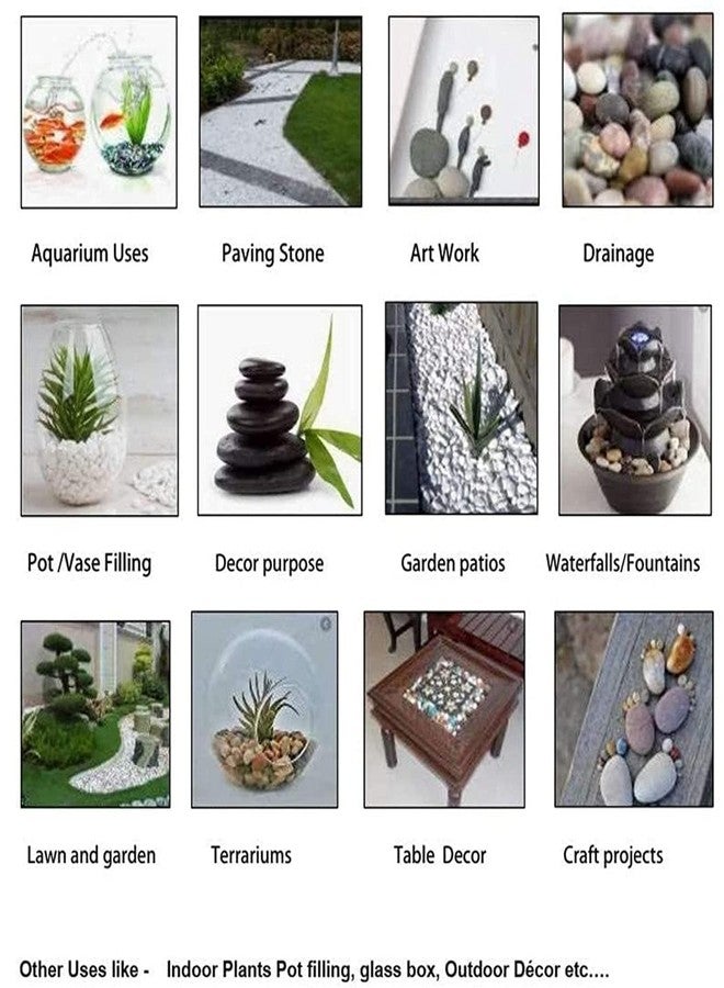 Maalavya Pebbles for |Garden & Home Décor|Aquarium|Vase fillers|Table| Etc (White 30 to 90 MM, Unpolished 5 Kg) - Image 3